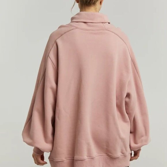 LIT Active Whisper Oversized Turtleneck Sweatshirt pink size M . B052-53 - Picture 3 of 8